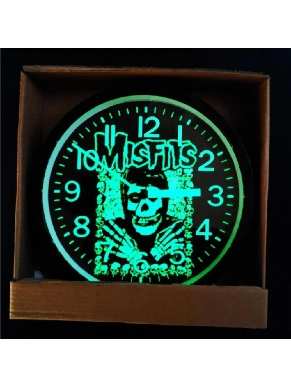 Misfits Music Studio Lounge Glow in the Dark Wall Clock NEW!